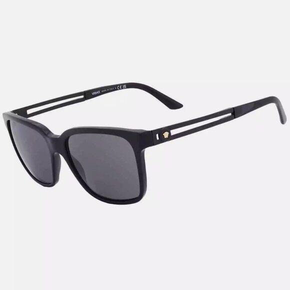 Versace Grey Rectangular Men's Sunglasses